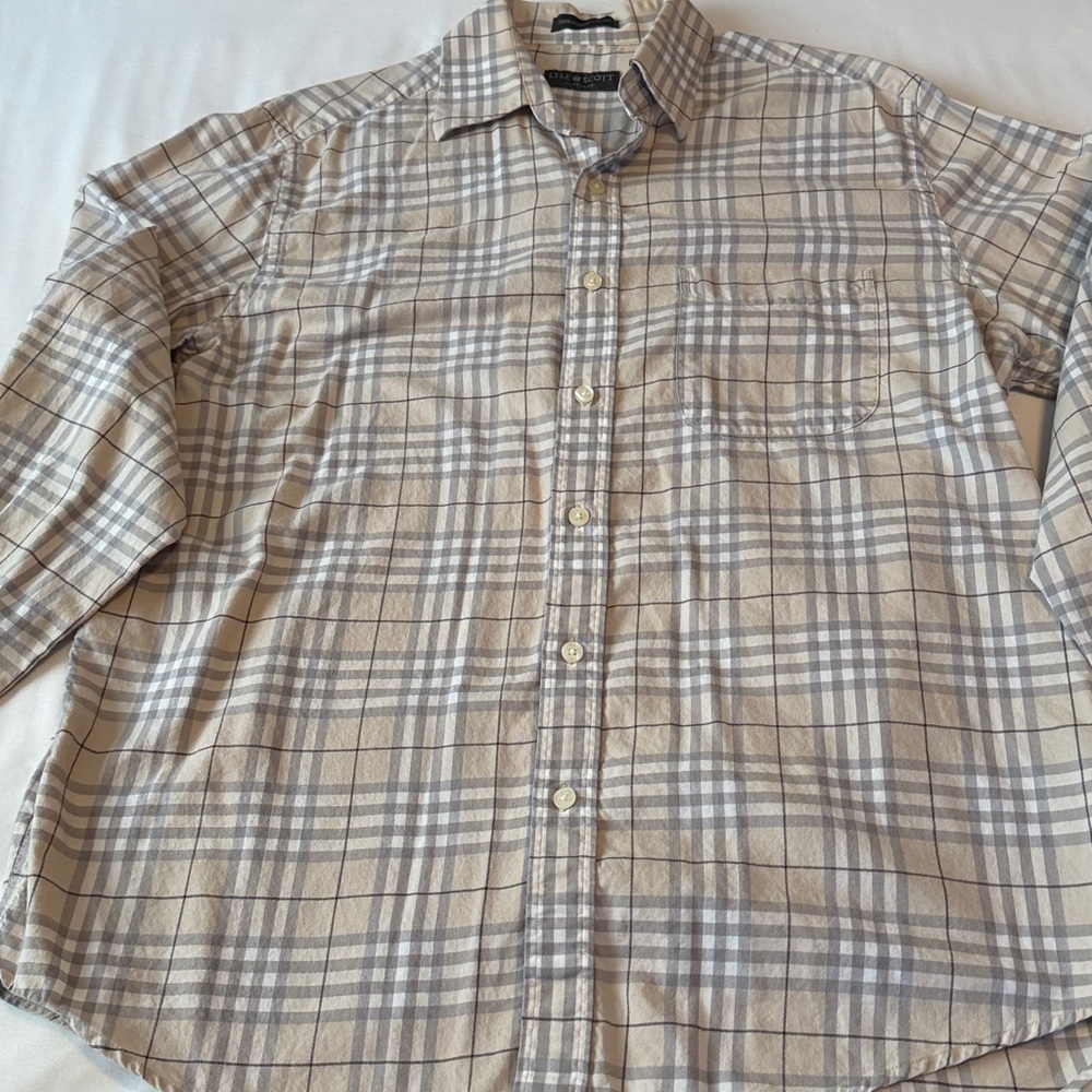Lyle & Scott Men's Light Brown Plaid Shirt - Picture 3 of 4